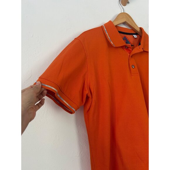 Robert Graham Men's Medium Orange Classic Polo Shirt Short Sleeve - Picture 4 of 11